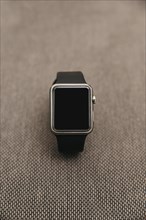 Close up black smartwatch