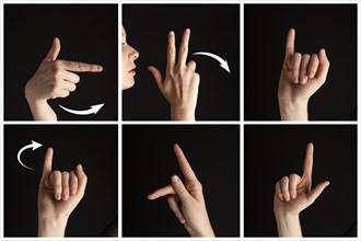 Collection hand gestures sign language