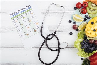 Fruit with lose weight plan stethoscope