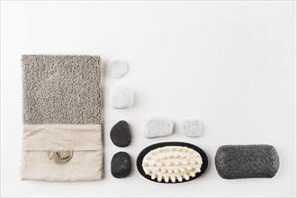 Loofah spa stones massage brush pumice stone isolated white background
