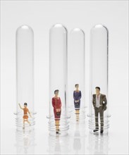 People glass tubes during pandemic protection