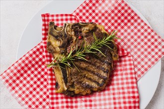 Steak plate with rosemary