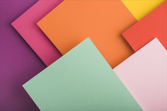 Top view colorful paper sheets