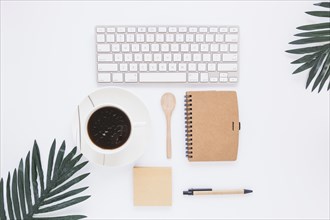 Workspace with keyboard cup stationary