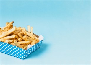 Box french fries with copy space