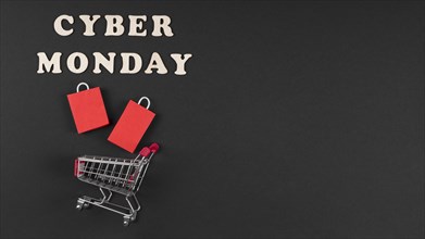 Cyber monday event elements miniature with copy space