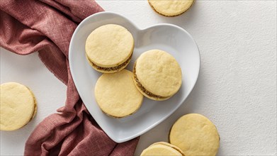 Delicious alfajores cookies concept