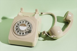 High angle retro telephone with receiver