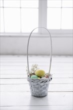 Small basket with easter eggs