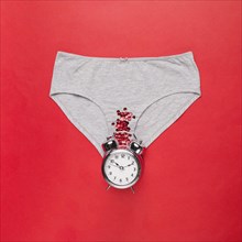 Top view knickers with sequins clock