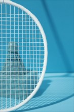 Badminton racket blue shuttlecock