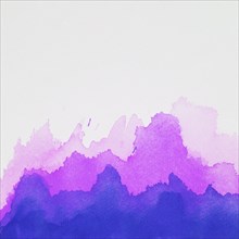 Blue violet spots paints white paper