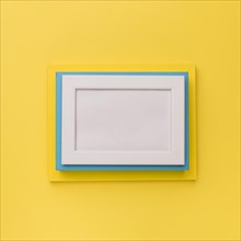 Colorful frames yellow background