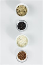 Different types rice bowls table