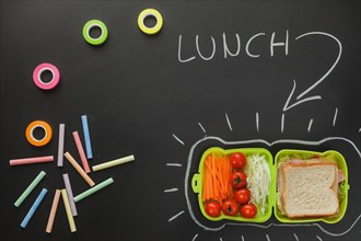 Drawings blackboard with sandwich