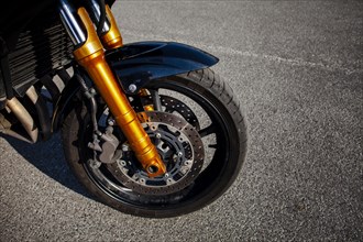 Front tire orange motorbike