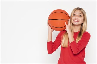 Girl with basketball ball