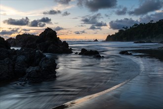 Sunset on sandy beach