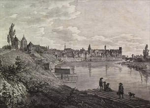 Die Donau bei der Stadt Ulm um1826