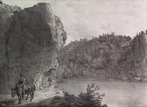 The river Danube in Bavaria. The hollow stone near Wipfelfurth
