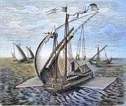 Ein venezianisches Galeerensegelschiff