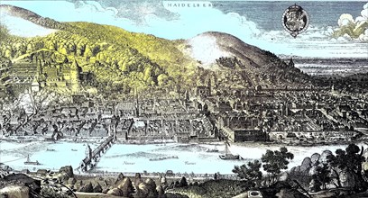View of Heidelberg in front of the destruction