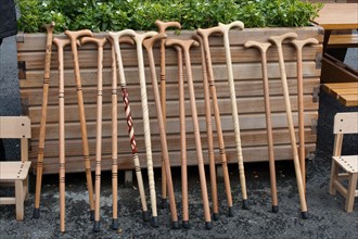 Walking sticks for the elderly in the view