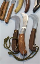 Steel knife set in the view