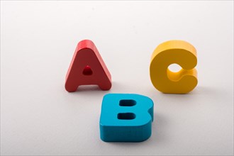 Letters of abc of alphabet on white color background