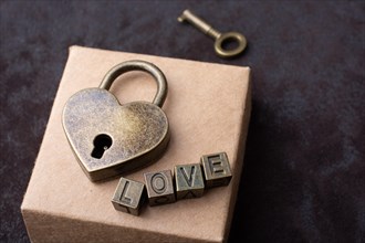 Love shaped padlock