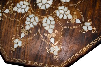 Ottoman art example of Mother of Pearl inlays on a tray