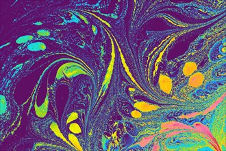 Abstract marbling pattern for fabric