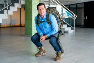 Mechanical military exoskeleton to help soldiers or soldiers in their work. Camouflage exoskeleton for futuristic high security