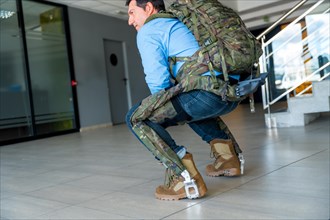 Mechanical military exoskeleton to help soldiers and military in their work