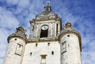 Medieval clock tower in La Rochelle