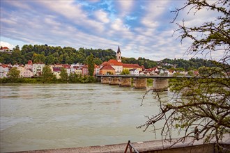 St Mary's Bridge with a view of St Stephen's Cathedral in Passau