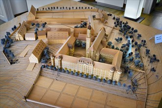 Wooden model of the monastery in the museum
