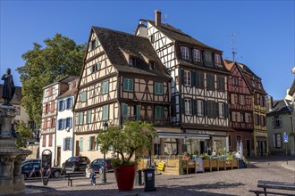 Half-timbered houses on Place des 6 Montagnes Noires