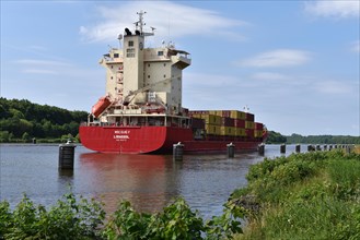 Container ship MSC Elke in the Kiel Canal