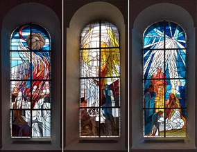 Artist Ortrud Thieg created these church windows in the former fortified church of St Leonhard
