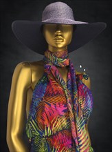 Mannequin with hat in a fashion shop