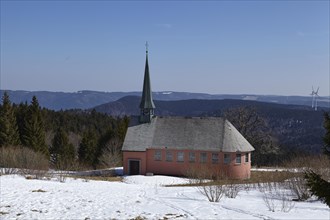 Chapel of St Pius in winter in Waldkirch