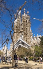 Visitors admire Sagrada Familia