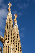Close-up of spires of Sagrada Familia