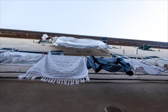 Laundry on a house facade