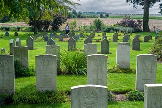 British WWI headstones at the St. Symphorien Military Cemetery