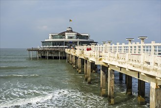 Seaside pier along the North Sea coast at Blankenberge
