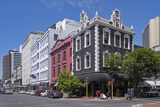 Restaurants and bars in Victorian buildings along Long Street in the City Bowl section of Cape Town