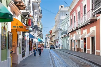 Shops and cafes in Old San Juan