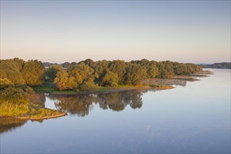 UNESCO Elbe River Landscape biosphere reserve at sunrise in summer